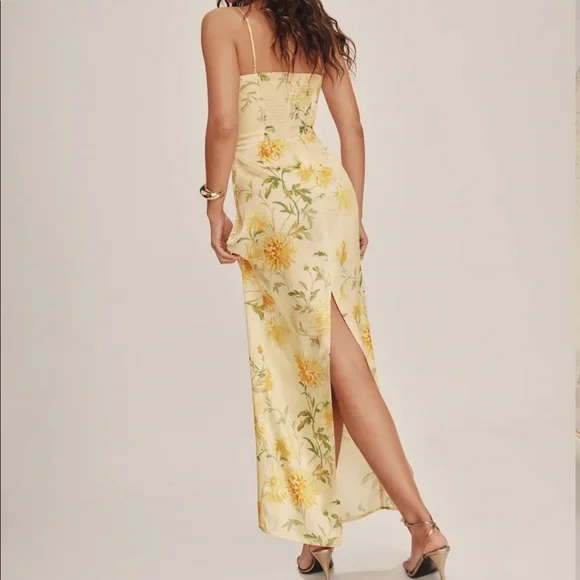 Reformation Frankie Silk Dress - Honeyglow - Picture 2 of 7